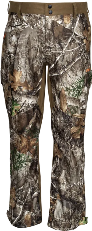 Camo Hunting Pants Front View PNG Image