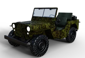 Camo Jeep Classic Model PNG Image