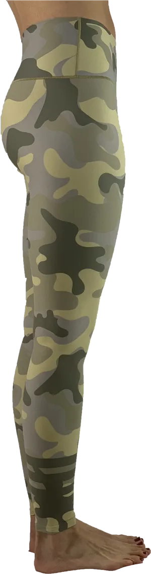 Camo Leggings Side View PNG Image