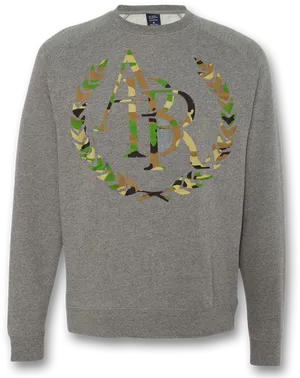 Camo Logo Grey Sweatshirt PNG Image