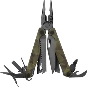 Camo Multi Tool Open PNG Image