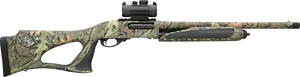 Camo Pattern Shotgunwith Scope PNG Image