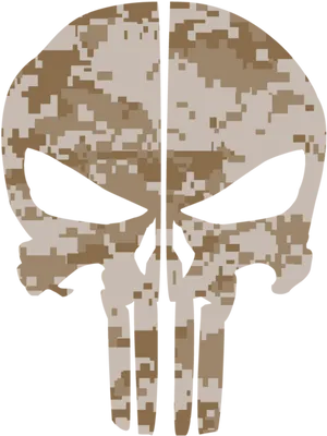 Camo Skull Graphic PNG Image