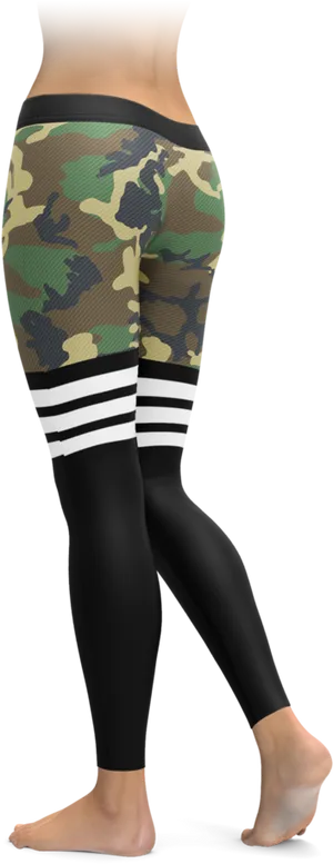 Camo Stripe Leggings Fashion PNG Image