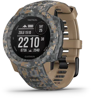 Camo Tactical Smartwatch Garmin PNG Image