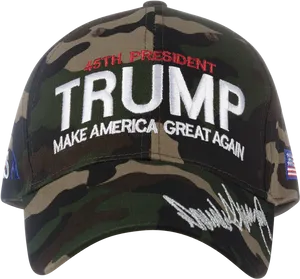 Camo Trump45th President Cap PNG Image