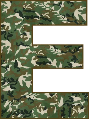 Camouflage Letter E Design PNG Image