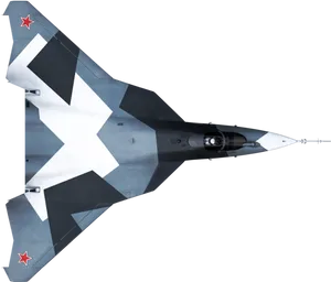 Camouflaged Jet Fighter Top View PNG Image