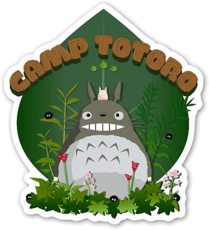 Camp Totoro Sticker Design PNG Image