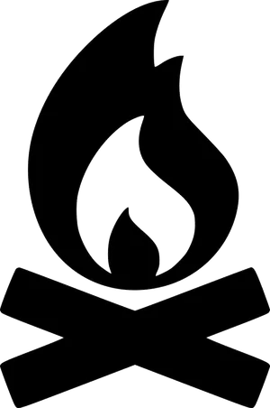 Campfire Icon Silhouette PNG Image