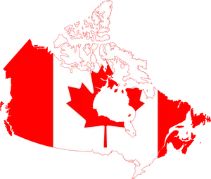 Canada Map Flag Overlay PNG Image