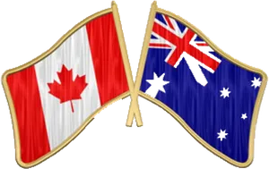 Canadaand Australia Flags Crossed PNG Image