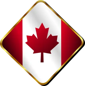 Canadian Flag Diamond Icon PNG Image