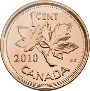 Canadian Penny2010 Maple Leaves PNG Image