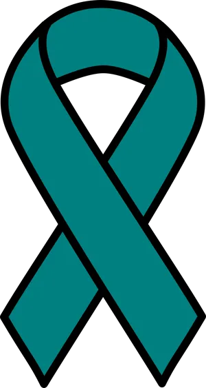 Cancer Awareness Ribbon Teal PNG Image