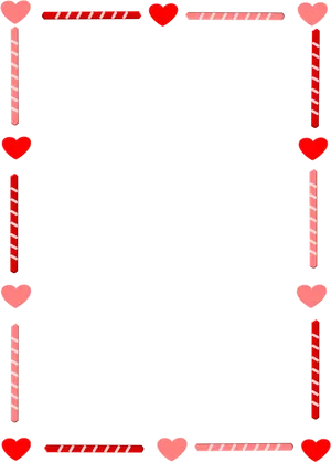 Candy Cane Heart Border PNG Image