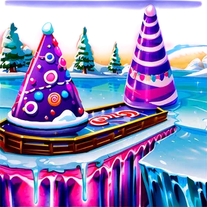 Candyland Iced Lake Adventure Png 06202024 PNG Image