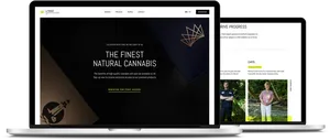 Cannabis Brand Laptop Mockup PNG Image