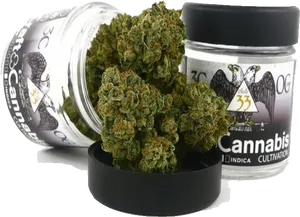 Cannabis Indica Strain Jar PNG Image