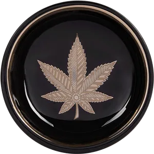 Cannabis Leaf Ashtray Design PNG Image