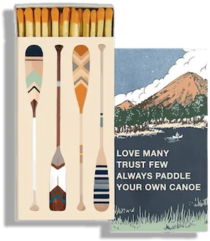 Canoe Paddle Matches Box Art PNG Image