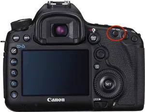 Canon D S L R Camera Back View PNG Image