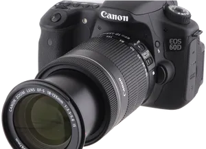 Canon E O S60 D D S L R Camerawith Lens PNG Image