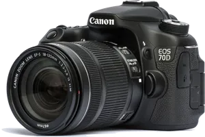 Canon E O S70 D D S L R Camerawith Lens PNG Image