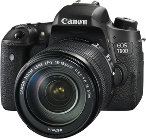 Canon E O S760 D Camerawith Lens PNG Image