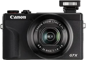 Canon G7 X Camerawith Flash PNG Image