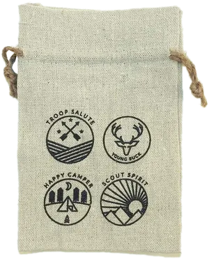 Canvas Pouch With Scout Badges Print PNG Image