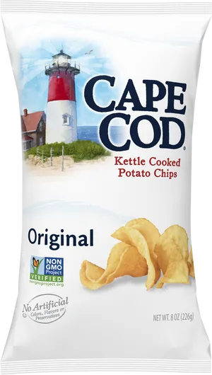 Cape Cod Original Kettle Cooked Potato Chips Bag PNG Image