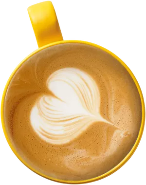 Cappuccino Art Top View PNG Image