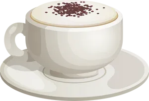 Cappuccino Cup Vector Illustration PNG Image