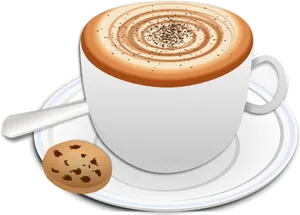 Cappuccinoand Cookie Illustration PNG Image