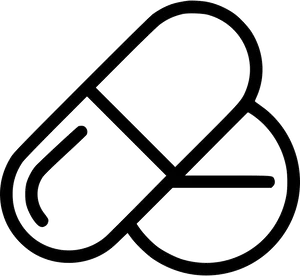 Capsule Pill Icon Blackand White PNG Image