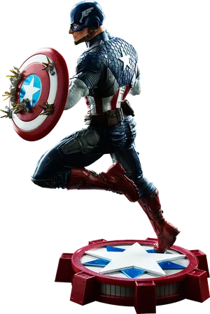 Captain America Action Pose PNG Image