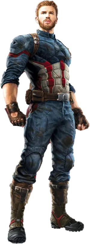 Captain America Full Body Pose PNG Image