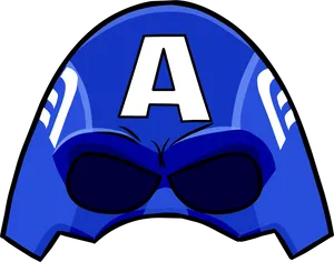 Captain America Helmet Illustration PNG Image