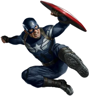 Captain America In Action PNG Image