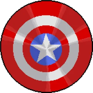 Captain America Shield Pixel Art PNG Image