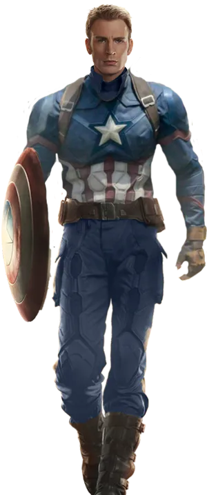 Captain America Standing With Shield PNG Image