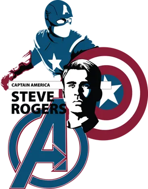 Captain America Steve Rogers Artwork PNG Image