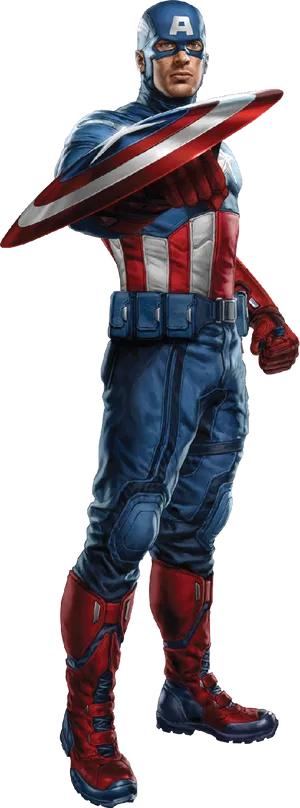 Captain America With Shield PNG Image