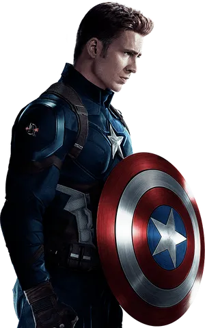 Captain America With Shield PNG Image