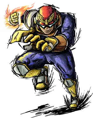 Captain Falcon Illustration PNG Image