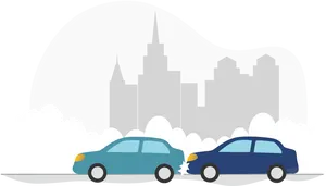 Car Accident City Background PNG Image