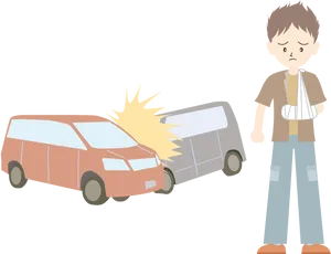 Car Accident Injured Person Illustration PNG Image