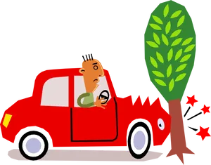 Car Crash Cartoon Illustration PNG Image