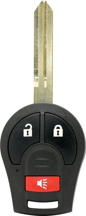 Car Key Fobwith Integrated Metal Key PNG Image